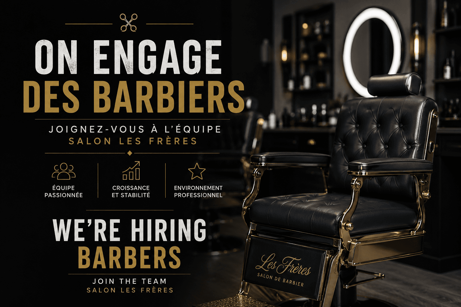 Carrière barbier Montréal et Laval chez Salon Les Frères
